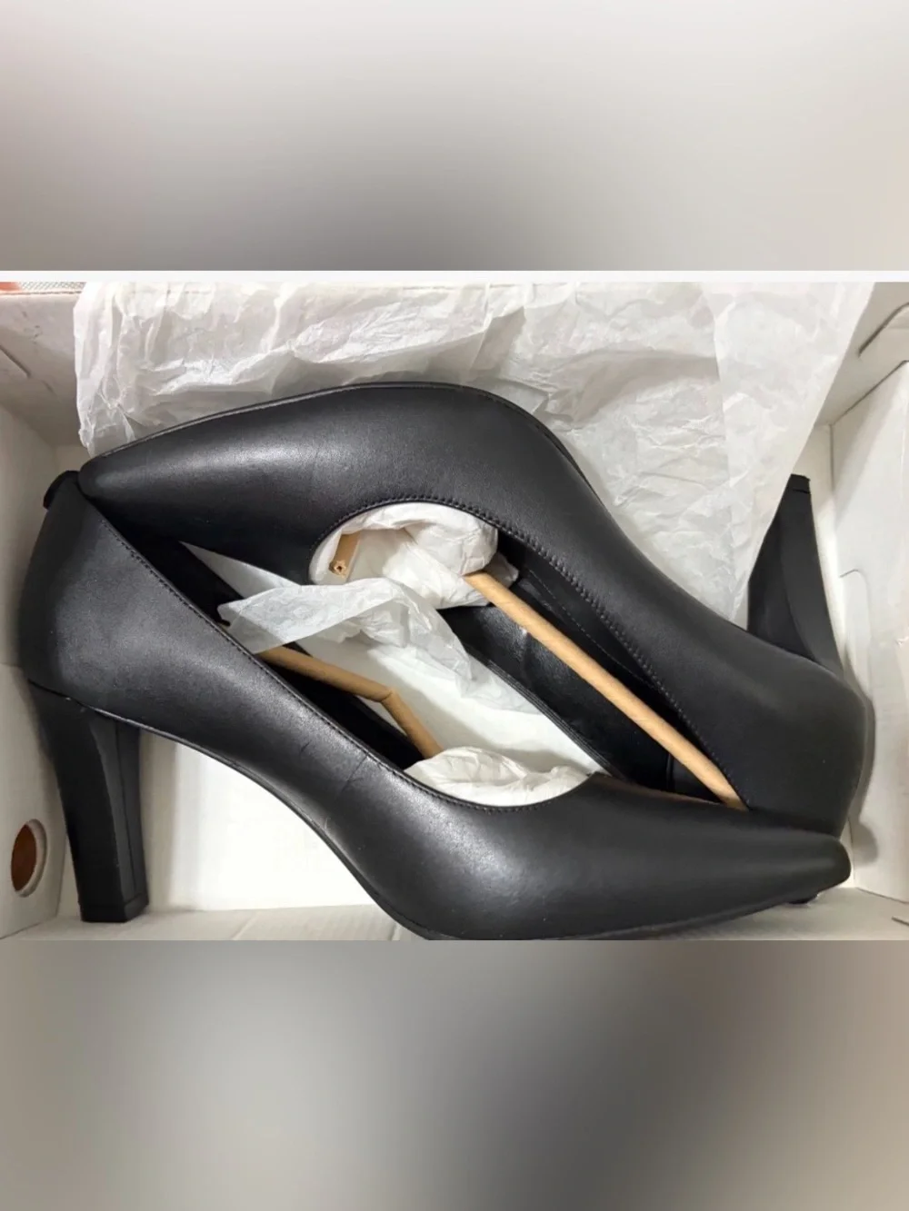 Michael Kors Abbi Flex Pump Women Black Leather Pointed Toe Sz 8M - EXCELLENT